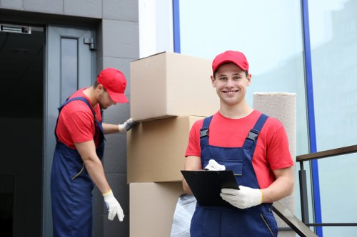 Office relocation planning for a Barnet business with moving crates and furniture