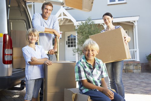 Moving boxes and furniture with a hired truck in Barnet